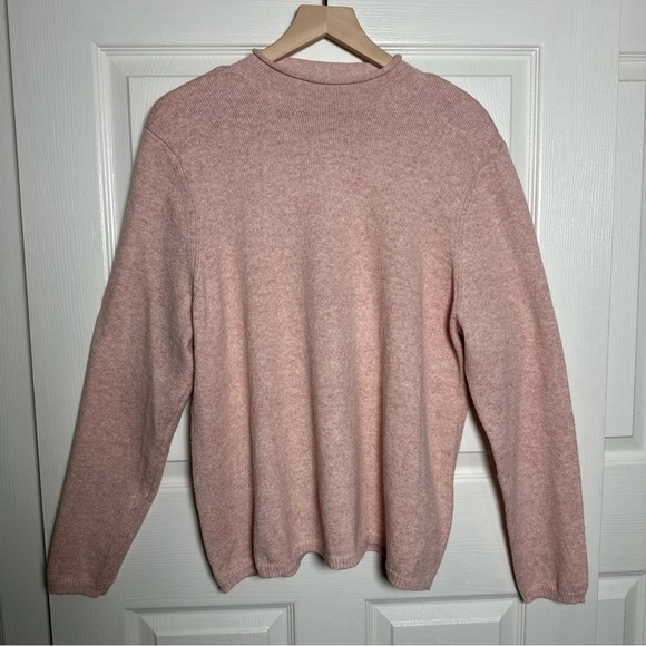 Orvis Women’s XL Classic Mock Neck Pullover Wool Sweater Pastel Pink Ribbed Norm - Picture 1 of 10